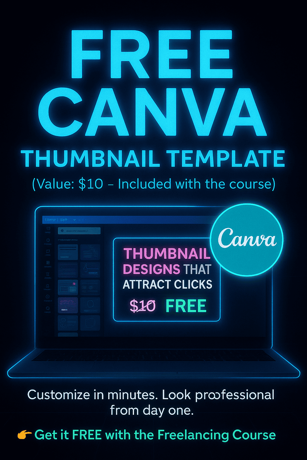 تصميم Canva جاهز للصور المصغّرة الخاصه بالخدمات (قيمته 10$) مجاناً